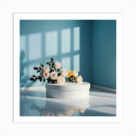 White Vase With Flowers 3 Art Print