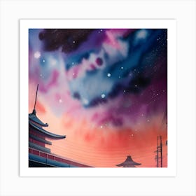 Asian Night Sky Art Print