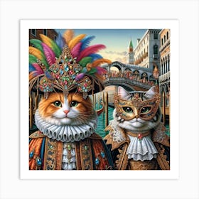 A feast for the senses - Cats 4 Art Print