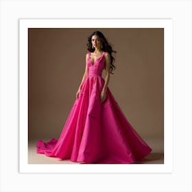 Pink Evening Dress Art Print