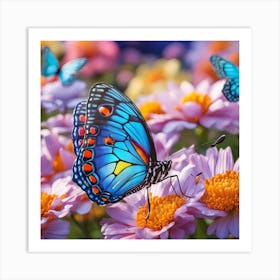 Butterfly On A Flower Art Print