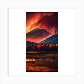 Sunset In The Mountains Art Print