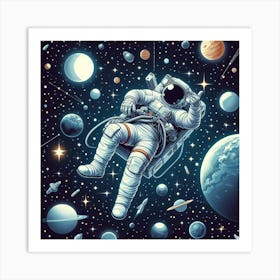 Astronaut In Space 14 Art Print