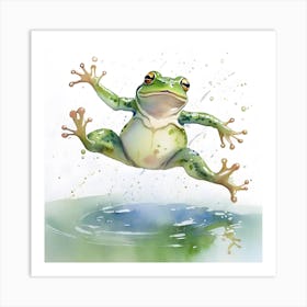 Frog Jumping 3 Art Print