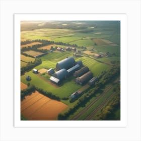 Aerial View Of A Farm 14 Art Print