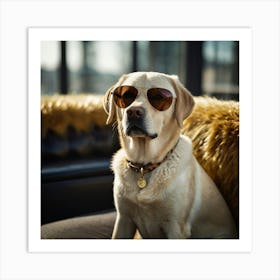 Labrador Retriever Wearing Sunglasses Art Print