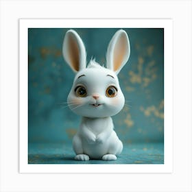 White Bunny Art Print