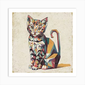 Geometric Cat 3 Art Print