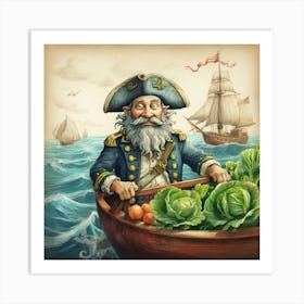 Pirate In A Boat 6 Art Print