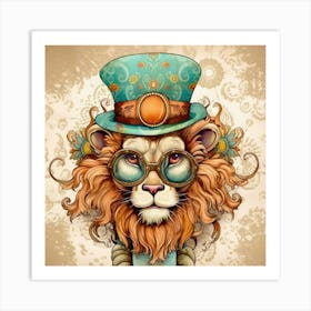 Lion With Glasses Poster