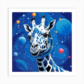 Giraffe In Space Art Print