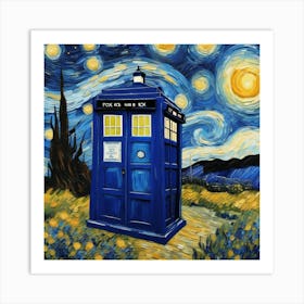 van gogh tardis Art Print