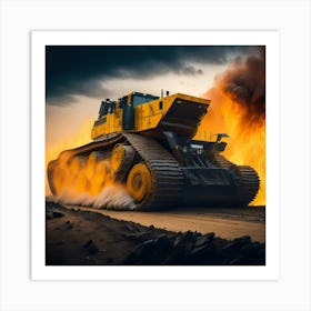 Buldozer Fire (8) Art Print