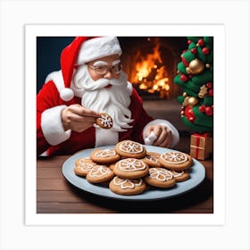 Santa Claus With Cookies 12 Art Print