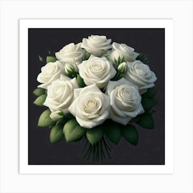 Bouquet Of White Roses 5 Art Print