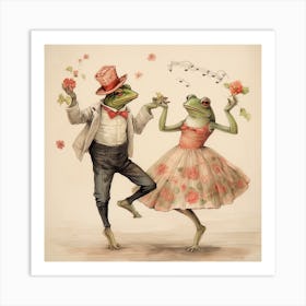 Frogs Dancing Art Print