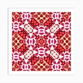 Watercolor Abstraction Red Mandala Spots Art Print