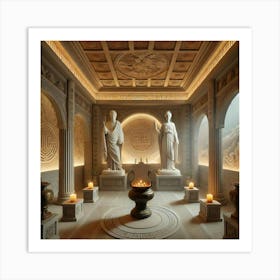 A Serene Sacred Space Within A Taoist Temple Fused Art Print