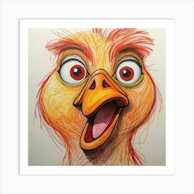 Face Of A Chicken Art Print