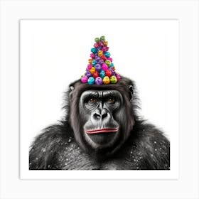 Birthday Gorilla 4 Art Print