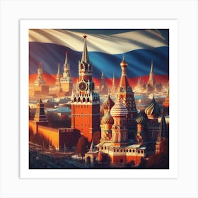 Flag Of Russia Art Print