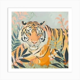 Tiger Pastel Illustration 4 Art Print