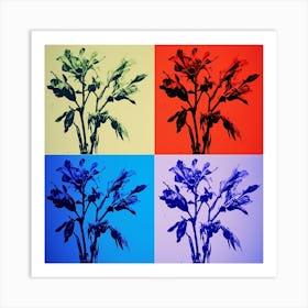 Andy Warhol Style Pop Art Flowers Lobelia Square Art Print