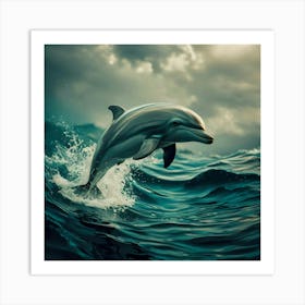 Dolphin In The Ocean 1 Art Print