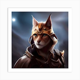 Cat In Armor 1 Art Print