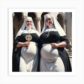 Two Nuns Art Print