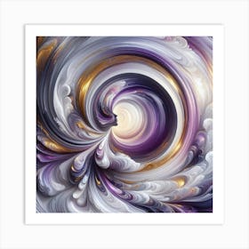 Abstract Purple And Gold Swirl Art Print