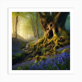 Bluebells In The Forest 17 Art Print