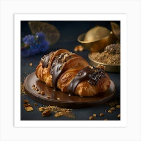 Croissant With Chocolate And Nuts Art Print