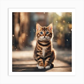 Striped Tabby Cat Art Print