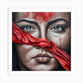 Depict A Person With A Giant Red Censorship Stam Art Print