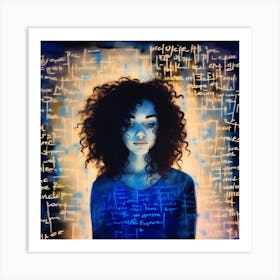 Girl With Words Art Print