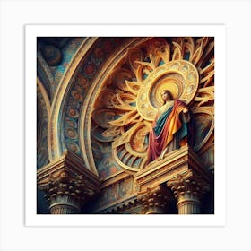 Jesus In The Church Art Print