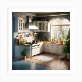 Isometric Kitchen 3 Art Print