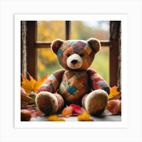 Autumn Teddy Bear Art Print