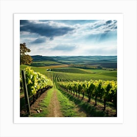 Countryside Wine Heaven Vine Green Nature Rheinland Grape Grower Eifel Spring Vinery Blan (11) Art Print