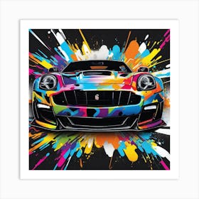 Paint Splatter Car 1 Art Print