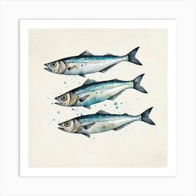 Three Sardines Art Print