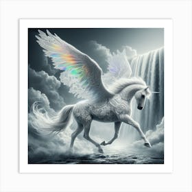 Unicorn With Rainbow Wings Art Print