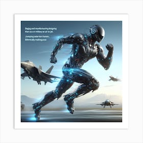 Robot Running Art Print