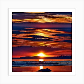 Sunset On The Beach 448 Art Print