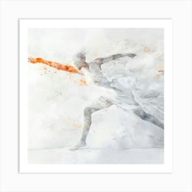 Abstract Of A Woman Running Art Print