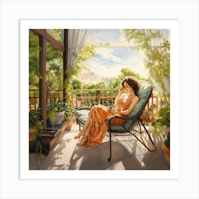 Woman In A Chair Art Print