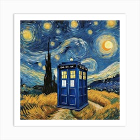 van gogh tardis 1 Art Print