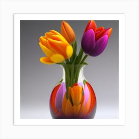 Tulips In A Vase3 Art Print