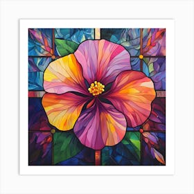 Flowers Stained Glass Sublimation 16 Art Print